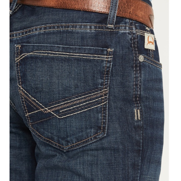 Cinch Ian Men's Dark Blue Western Bootcut Jeans - Size 34x38 - Pre-Owned - Picture 9 of 9